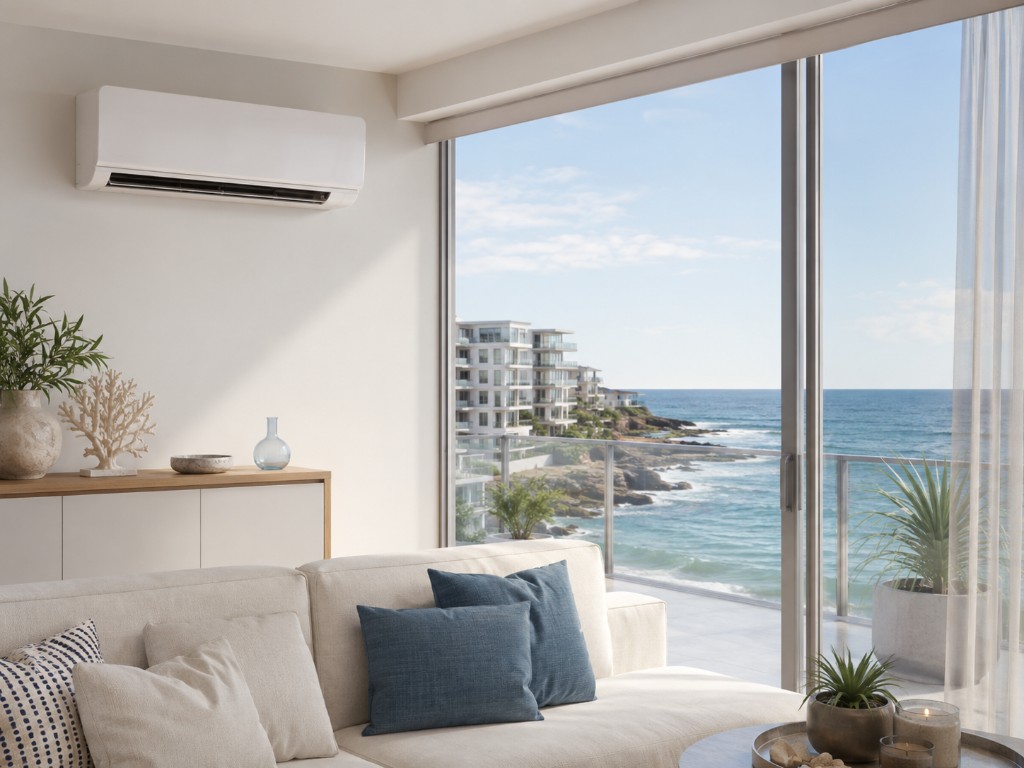 Klimaanlage in einer Wohnung am Meer