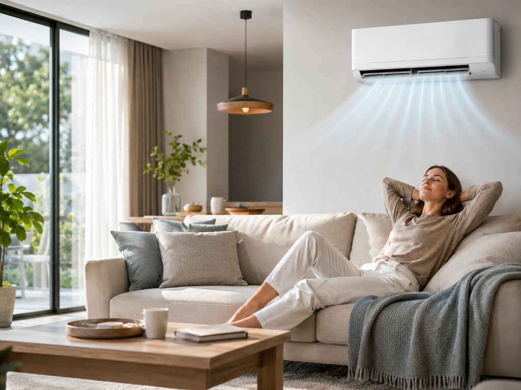 Inverter air conditioner in a modern home